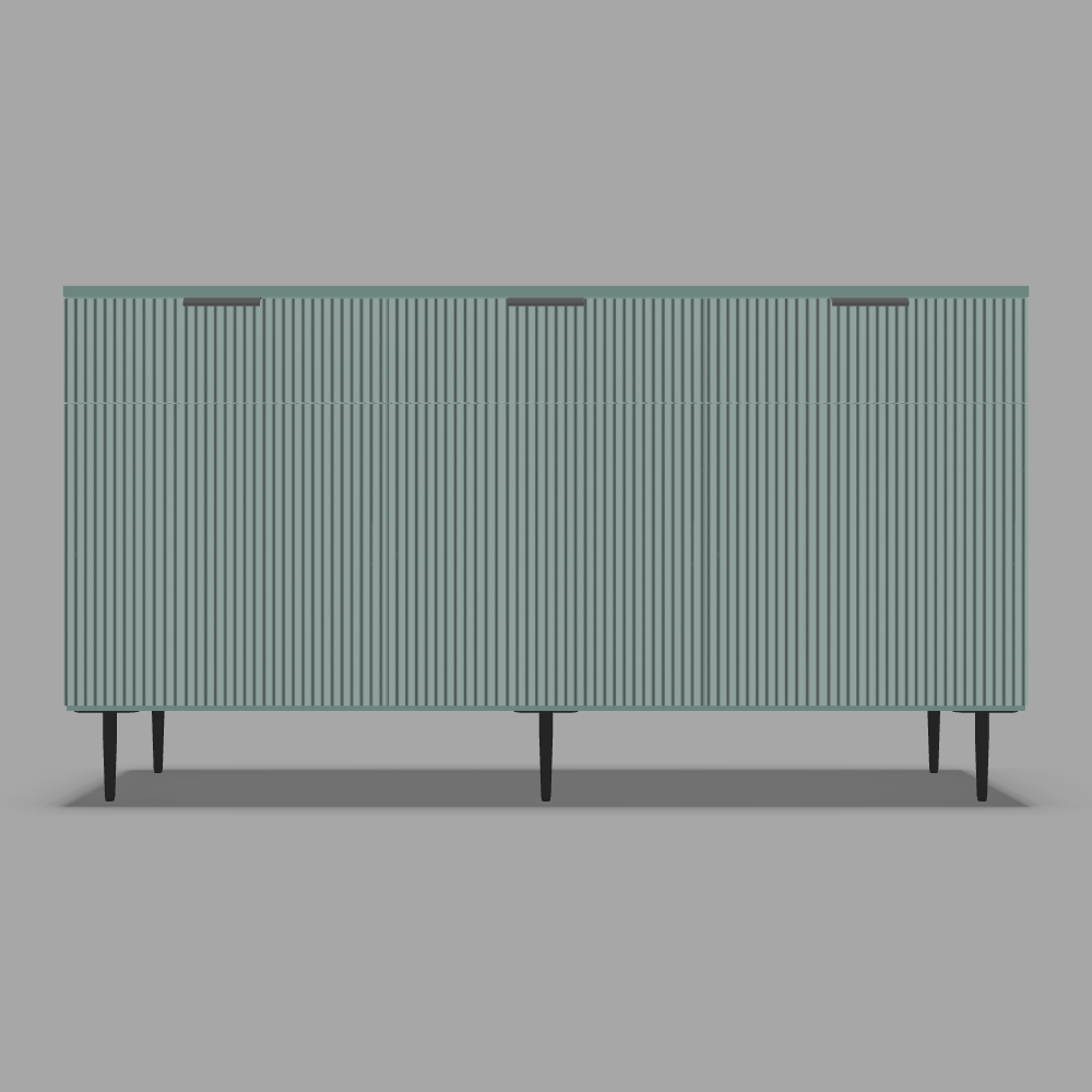 Comodă configurabilă cu uși și sertare din MDF vopsit riflat ultramat pe picioare 1 3