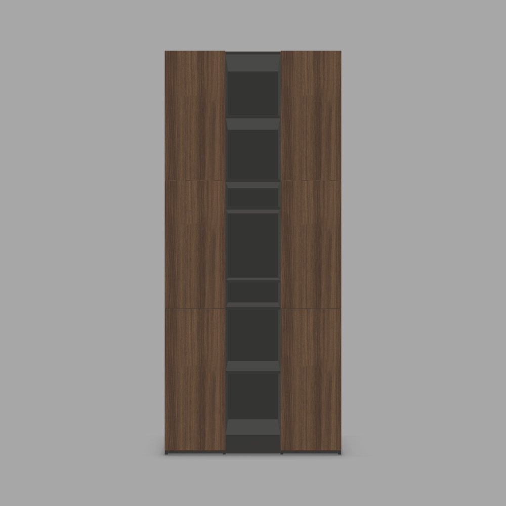 Bibliotecă configurabilă pentru birou sau living cu uși și zone deschise 3