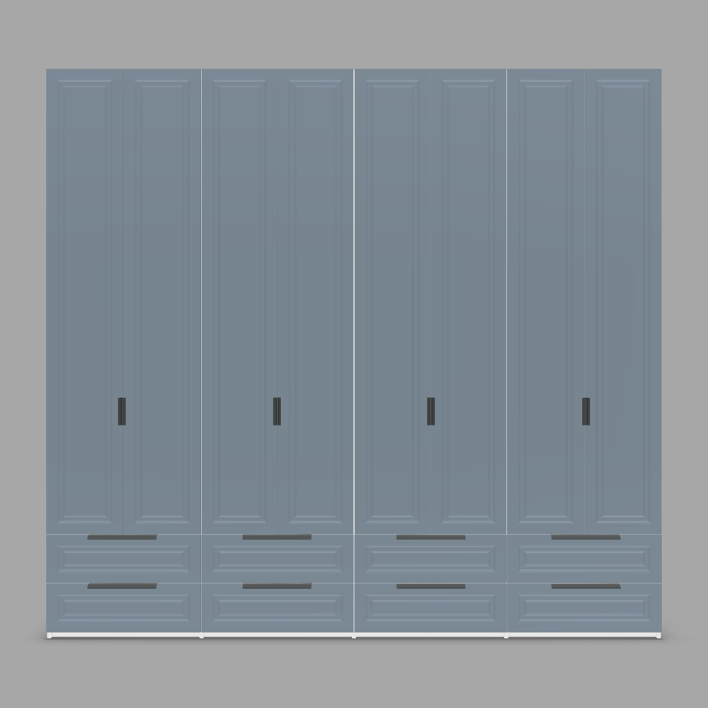 Dressing ASTERIA cu 8 uși și 8 sertare din MDF vopsit frezat si mânere bară 3