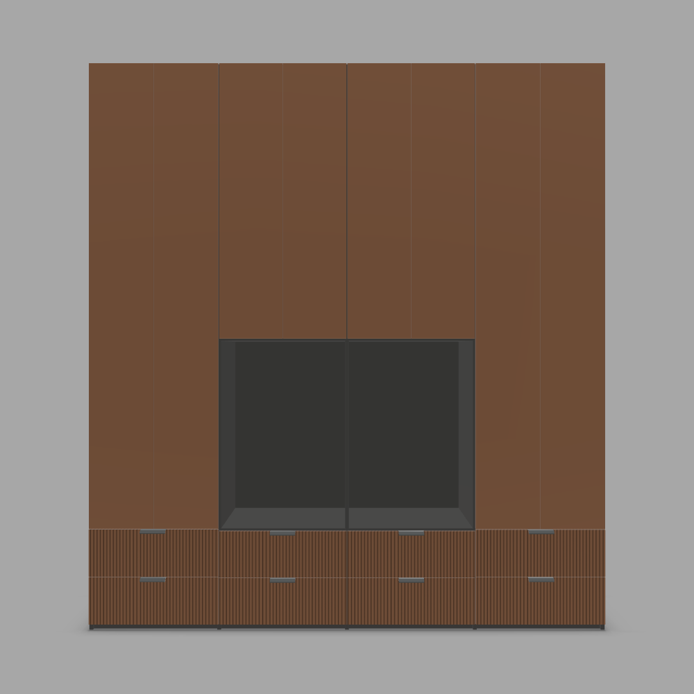 Depozitare NEST cu usi din MDF vopsit, sertare riflat 3