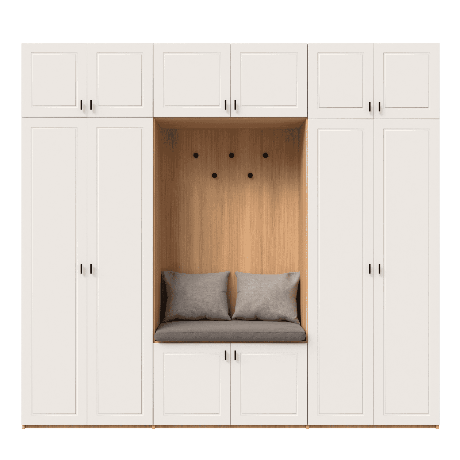 Dulap hol configurabil cu zonă deschisă, banchetă șezut 2