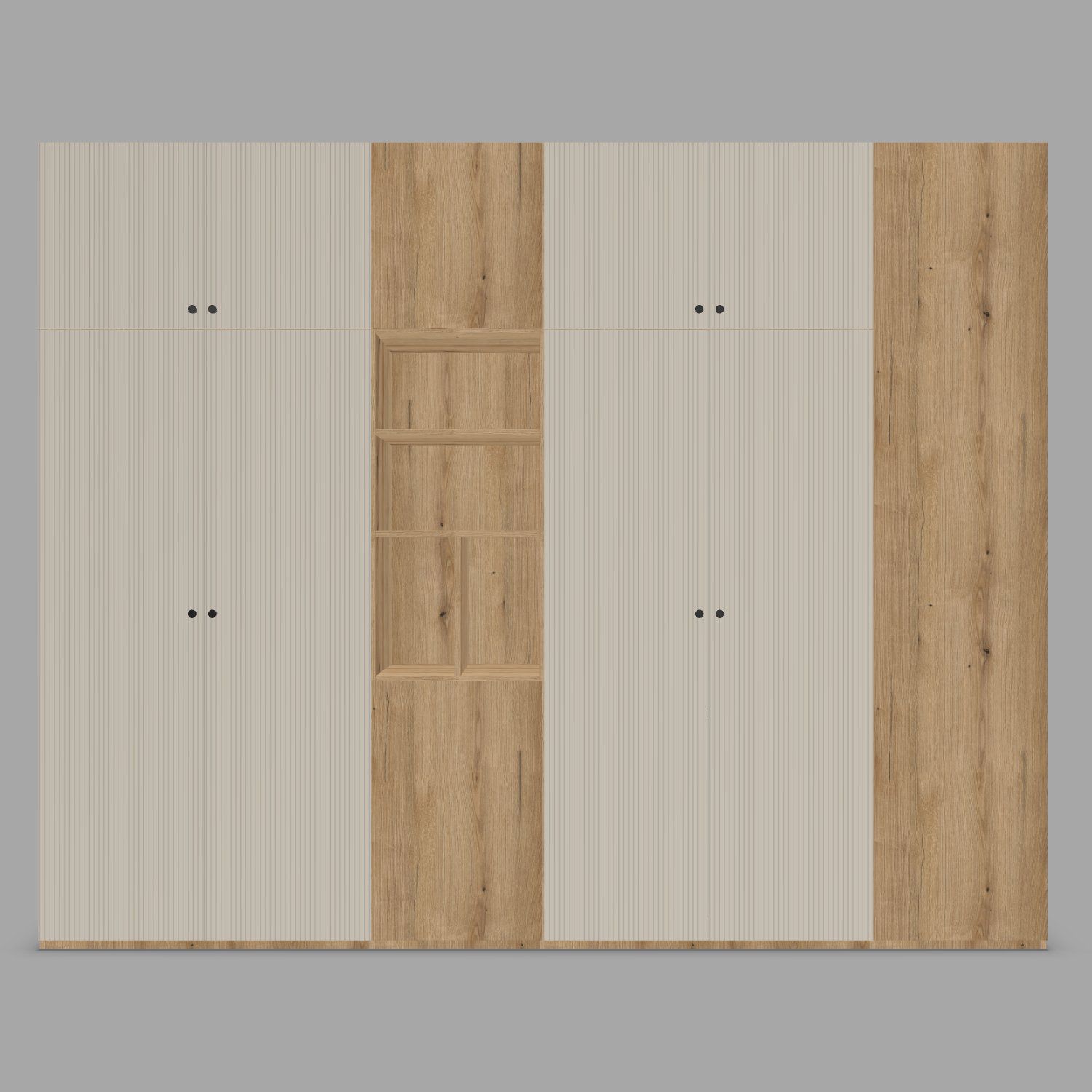 Configurable storage cabinet with doors and open shelves 3