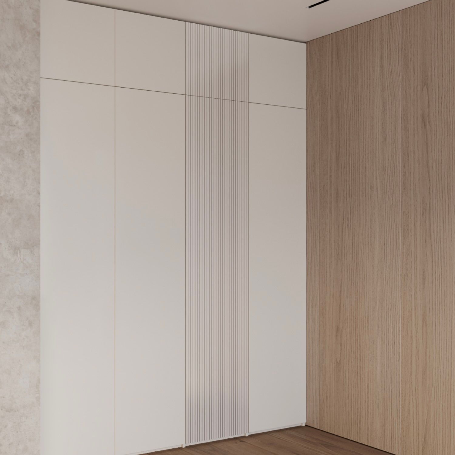Dressing PURA din MDF căntuit cu o ușă din MDF vopsit riflat