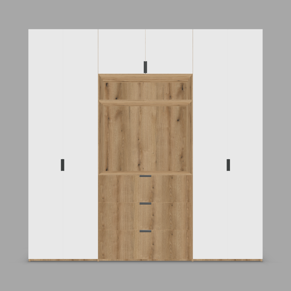 Dressing configurabil cu zona TV, 3 sertare din laminat si fronturi din laminat   3