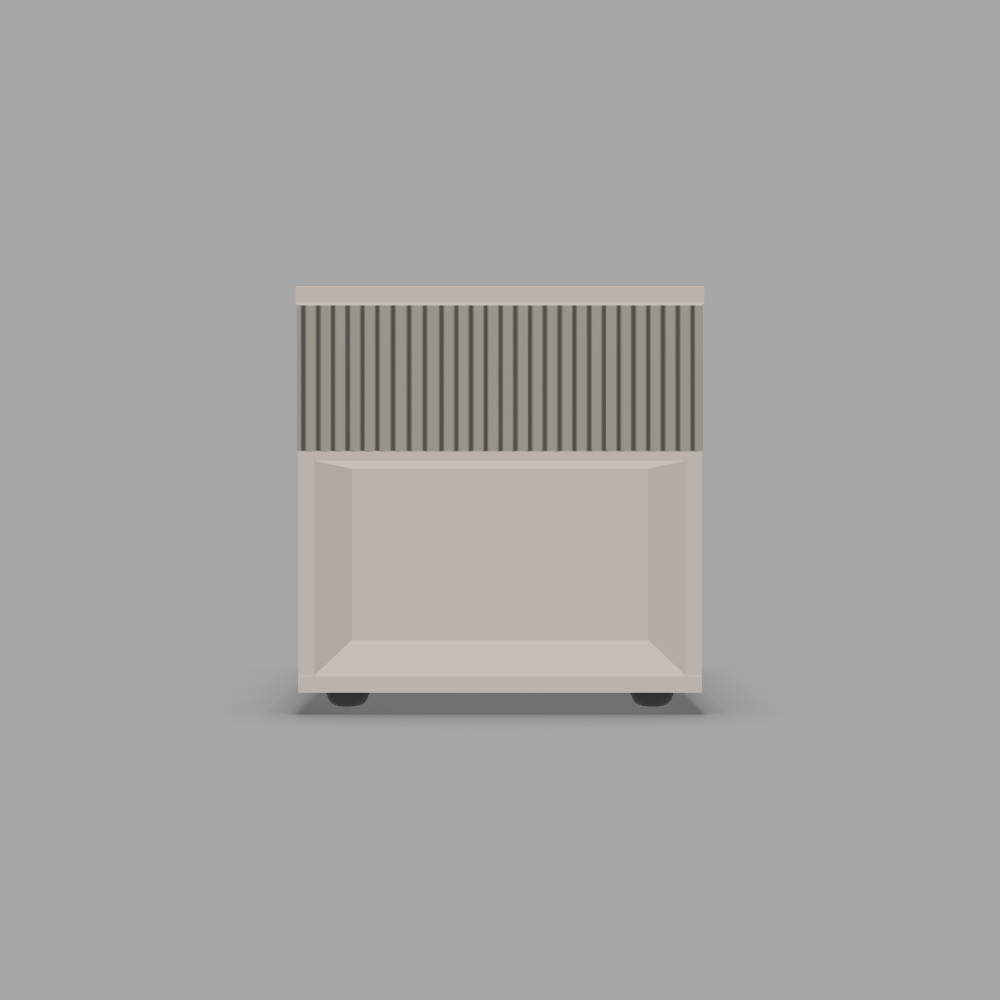 Noptieră cu un sertar, configurabilă, front din MDF vopsit riflat 3