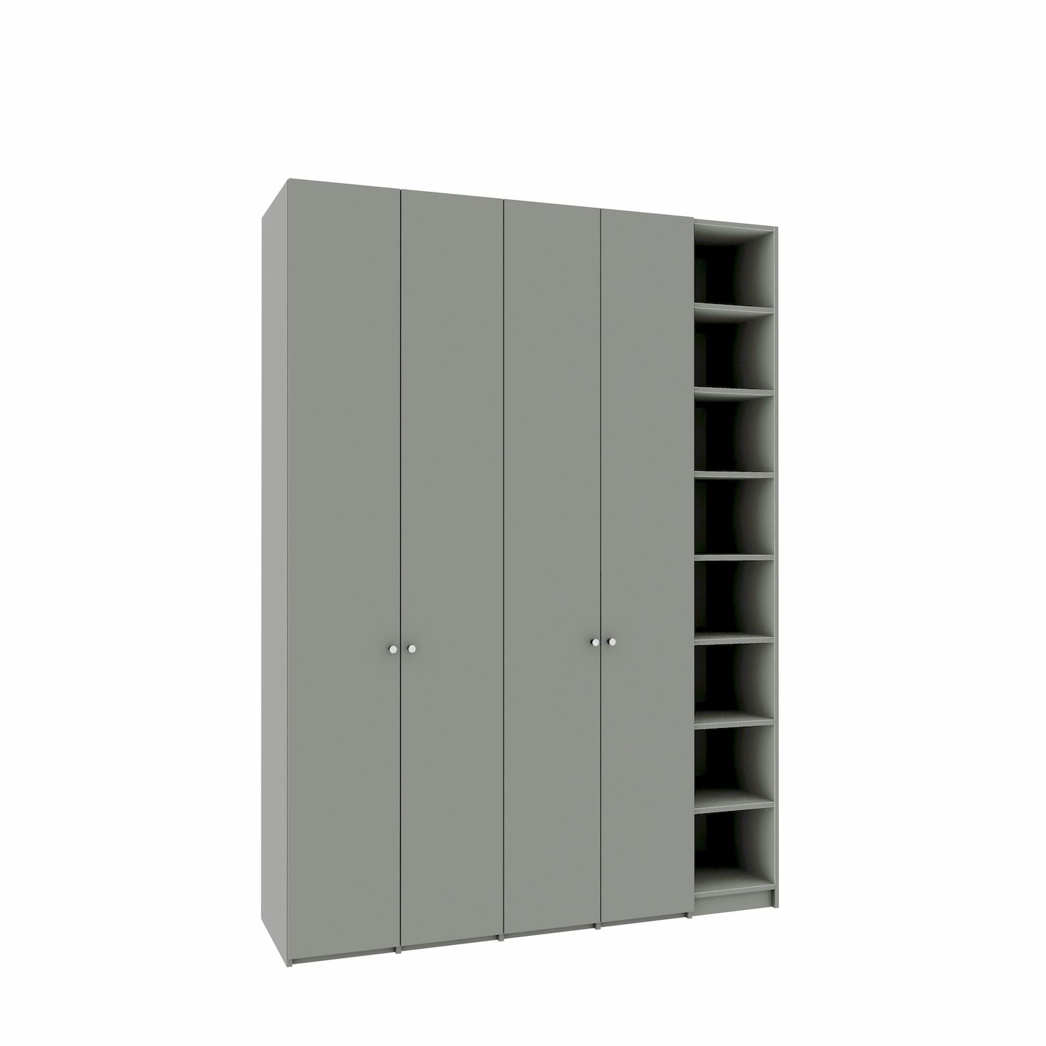 Dressing MOSS cu 4 usi din laminat si rafturi deschise