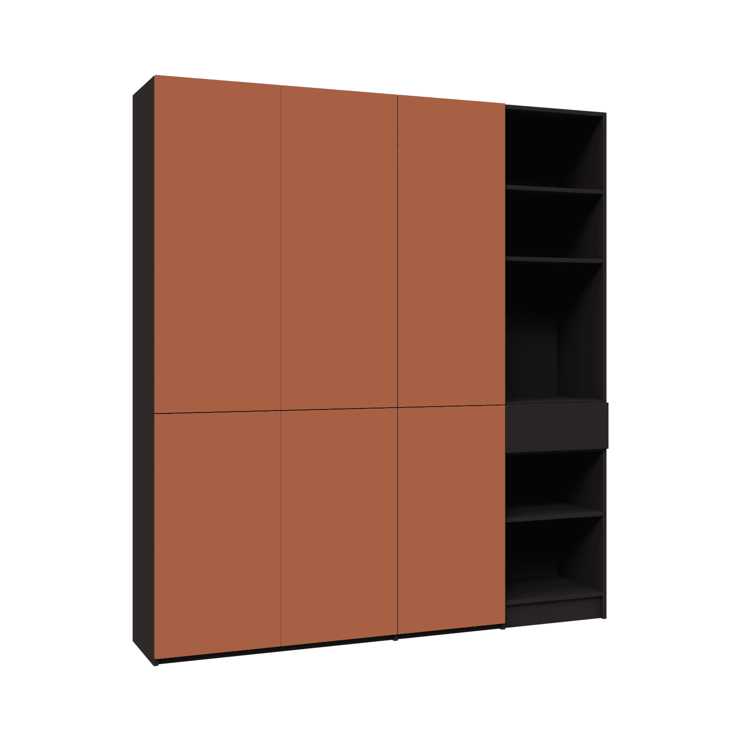 Dulap depozitare configurabil cu usi si rafturi, 1 sertar din laminat  2