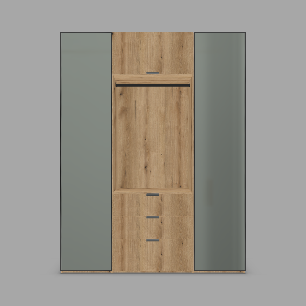 Cuier REFLEKT cu Oglind ă, ramă neagră si bară de haine 3