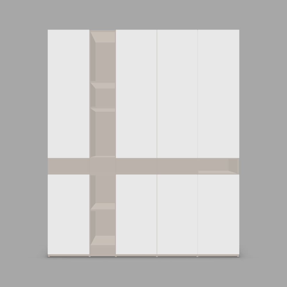 Dulap depozitare configurabil cu usi si rafturi, 4 sertare din laminat  3