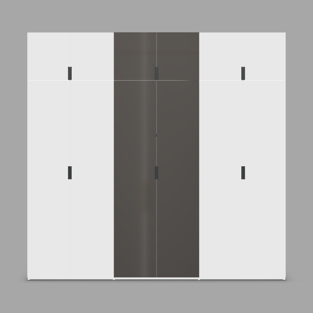 Dressing configurabil din lamiant cu usi din laminat si oglinda fume 3