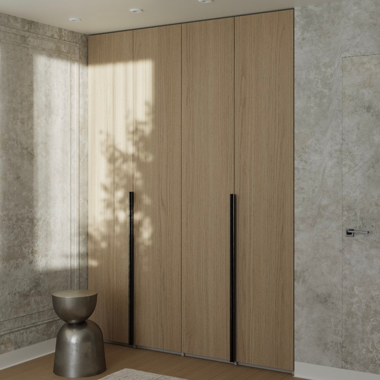 Dressing MINA cu 4 usi, fronturi laminat lemn