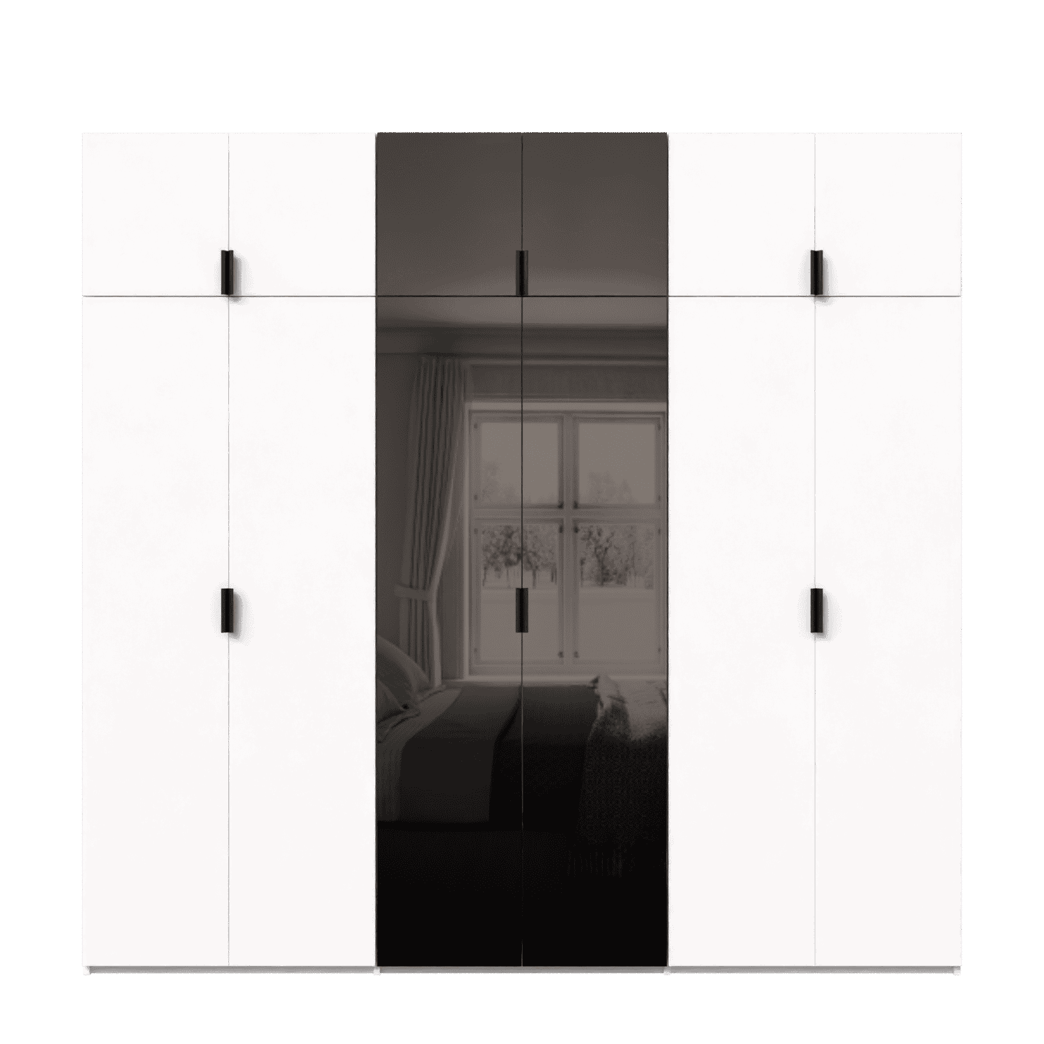 Dressing configurabil din lamiant cu usi din laminat si oglinda fume 2