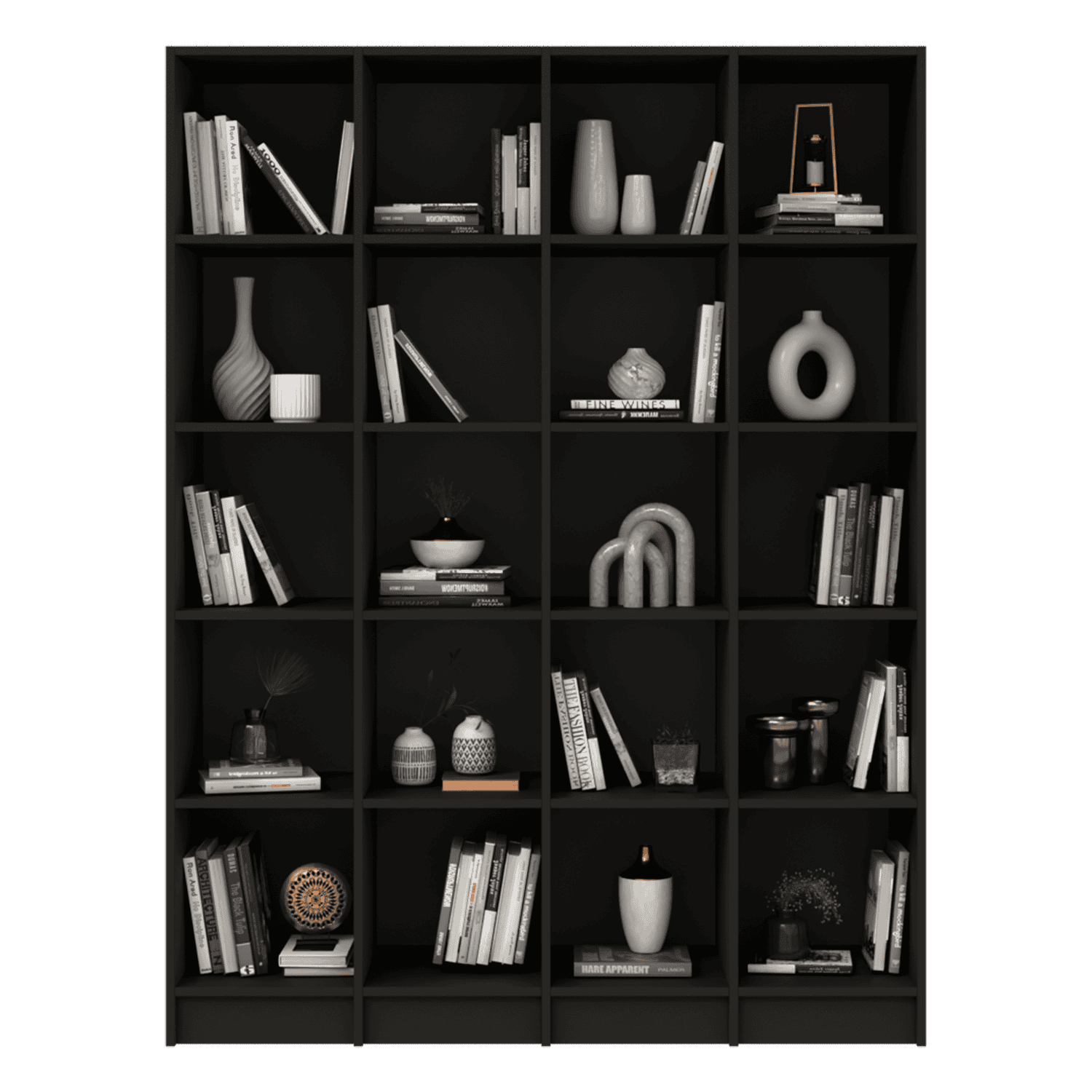 Bibliotecă configurabilă cu rafturi deschise decor lemn pentru depozitare