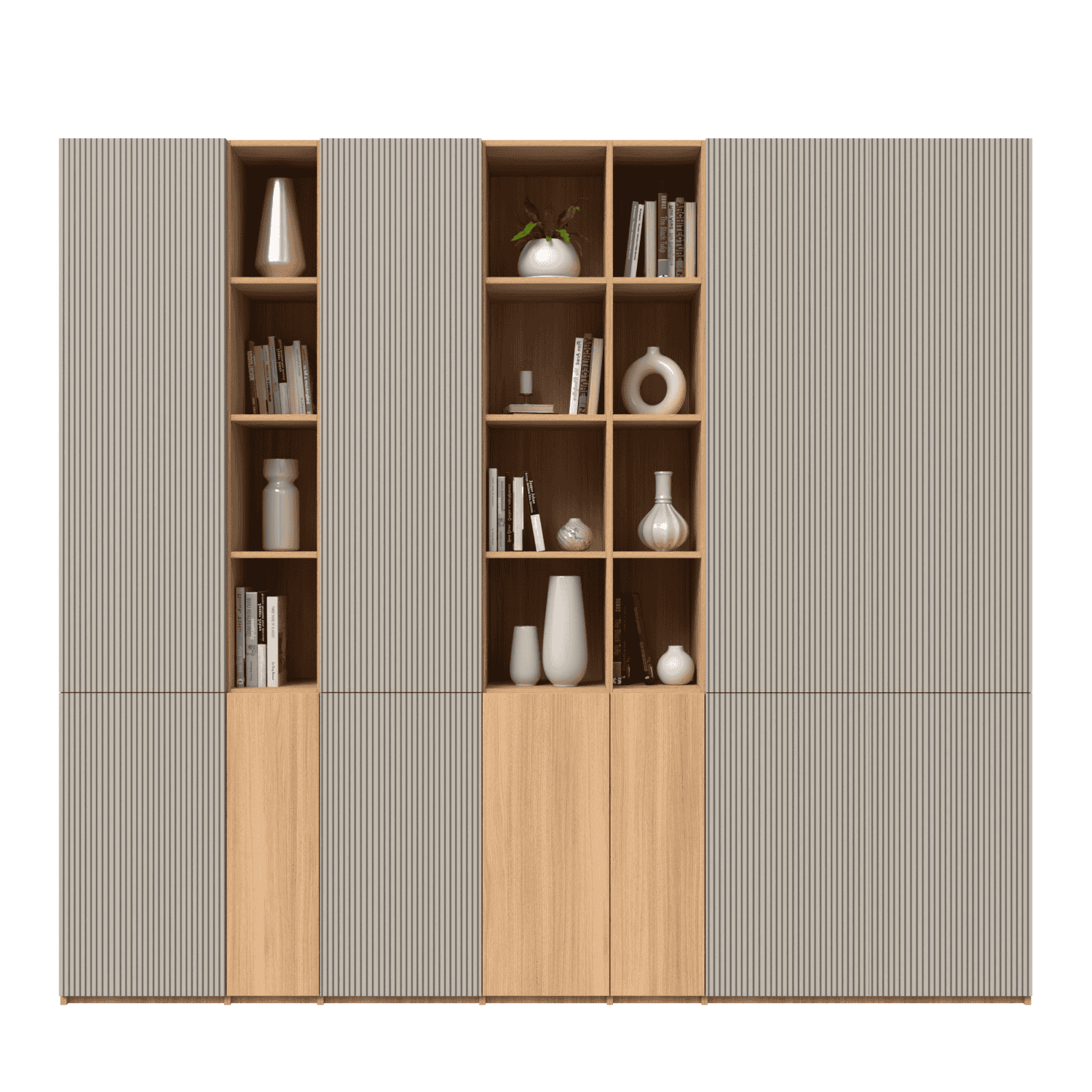 Bibliotecă configurabilă cu spațiu de depozitare pentru Living, Birou, Dormitor
