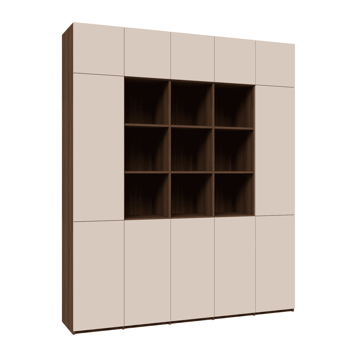 Dulap depozitare configurabil cu usi si rafturi din laminat 