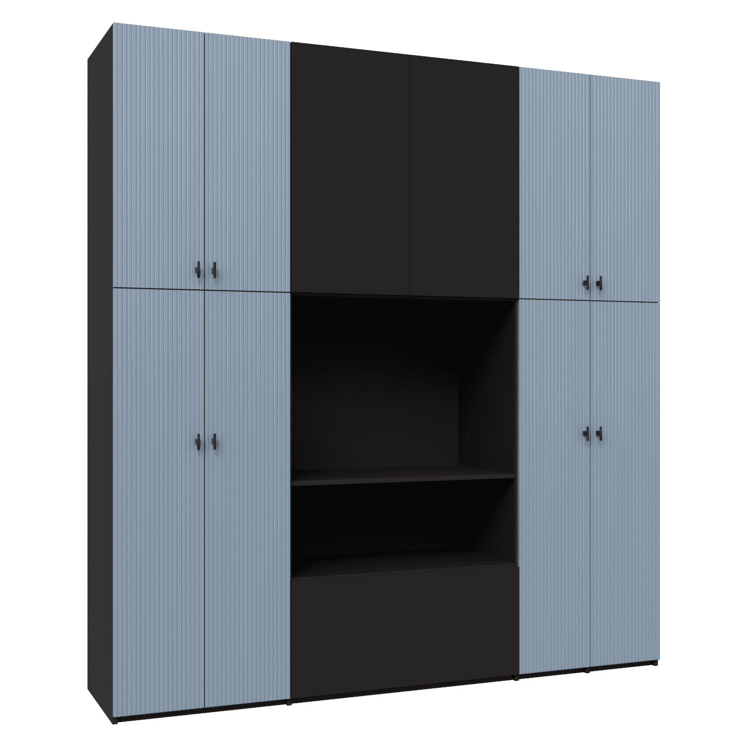 DRESSING CONFIGURABIL CU ZONA TV DIN LAMINAT SI MDF VOPSIT  2
