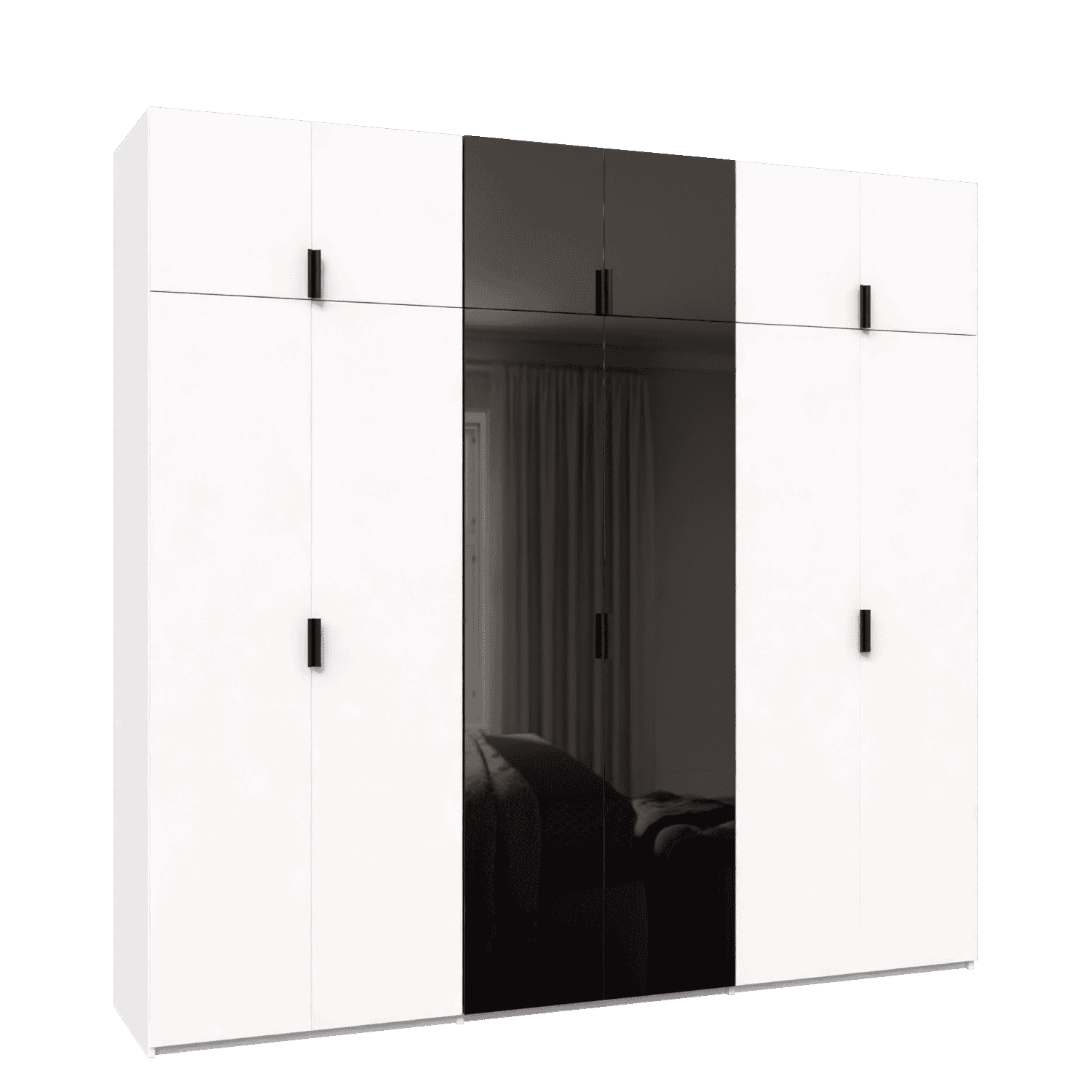 Dressing configurabil din lamiant cu usi din laminat si oglinda fume