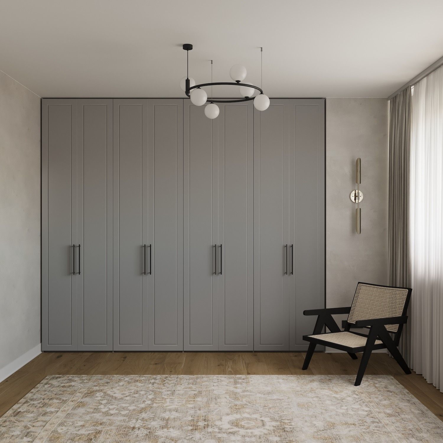 Dressing ELYSIA cu 8 uși din MDF vopsit frezat
