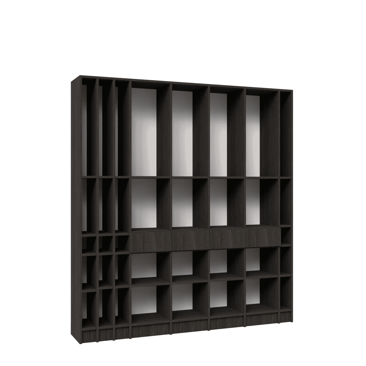 Bibliotecă sculpturală cu rafturi deschise pentru living sau birou 2