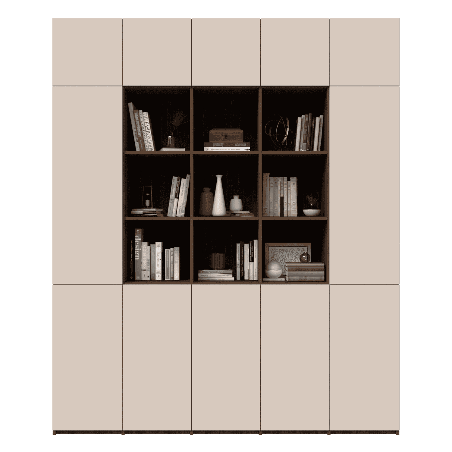 Dulap depozitare configurabil cu usi si rafturi din laminat 