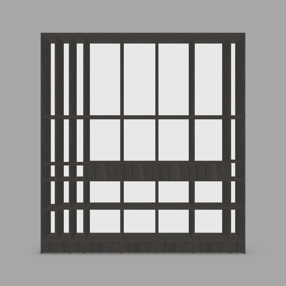 Bibliotecă sculpturală cu rafturi deschise pentru living sau birou 3