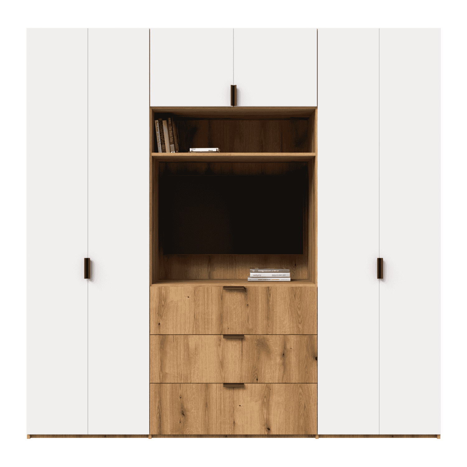 Dressing configurabil cu zona TV, 3 sertare din laminat si fronturi din laminat  