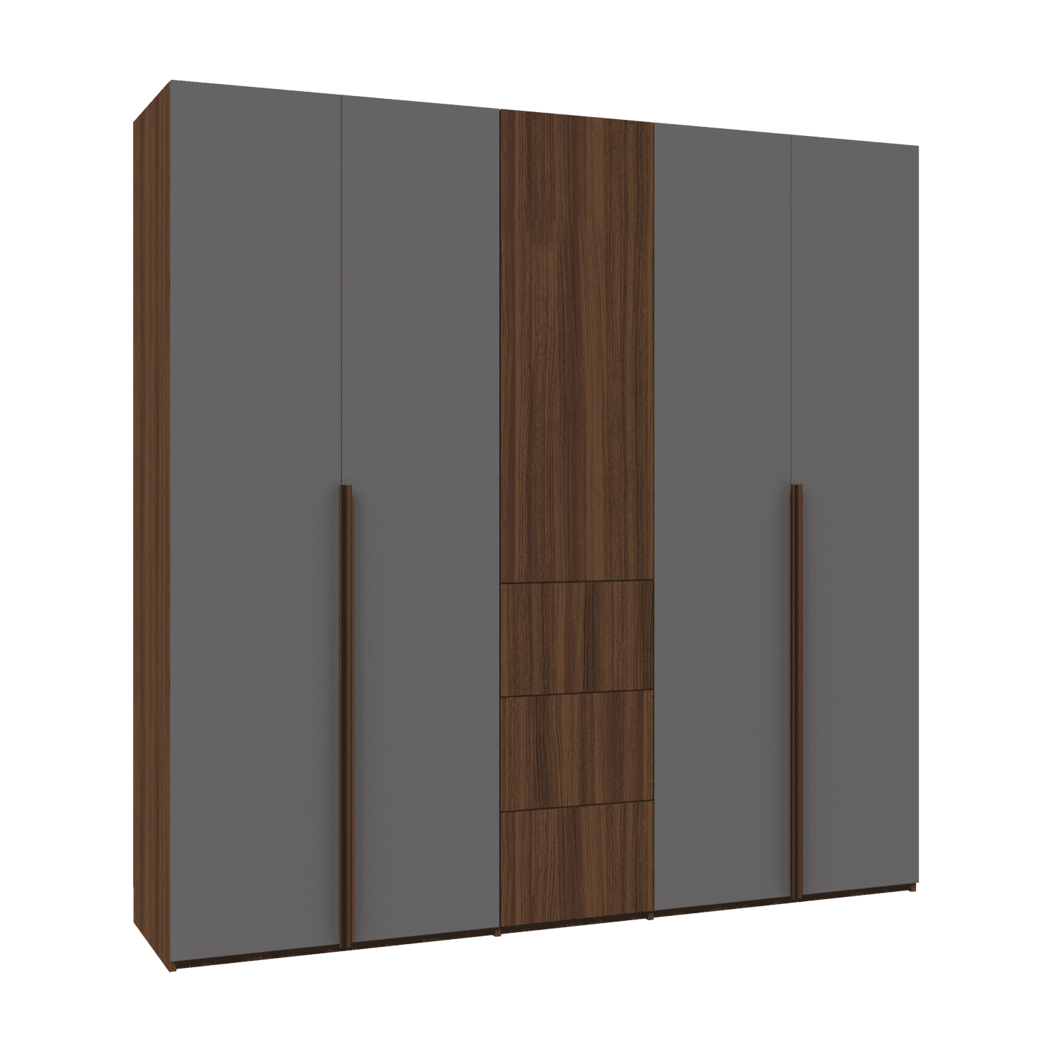 Dressing configurabil cu 5 uși și 3 sertare, lemn și uni 2