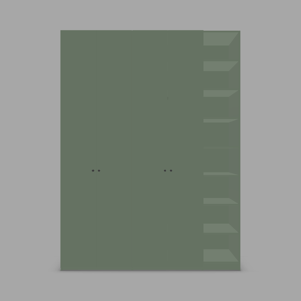 Dressing MOSS cu 4 usi din laminat si rafturi deschise 3