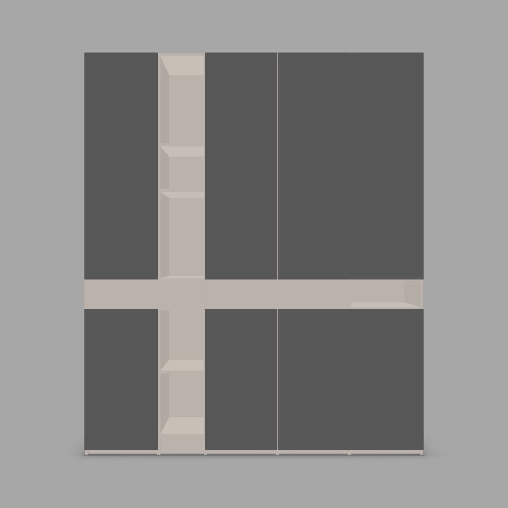 Dulap depozitare configurabil cu usi si rafturi, 4 sertare din laminat  3