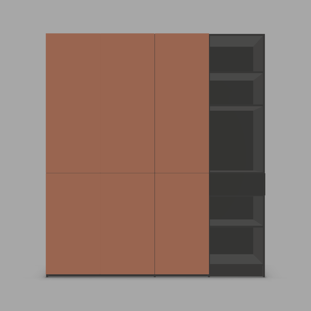 Dulap depozitare configurabil cu usi si rafturi, 1 sertar din laminat  3