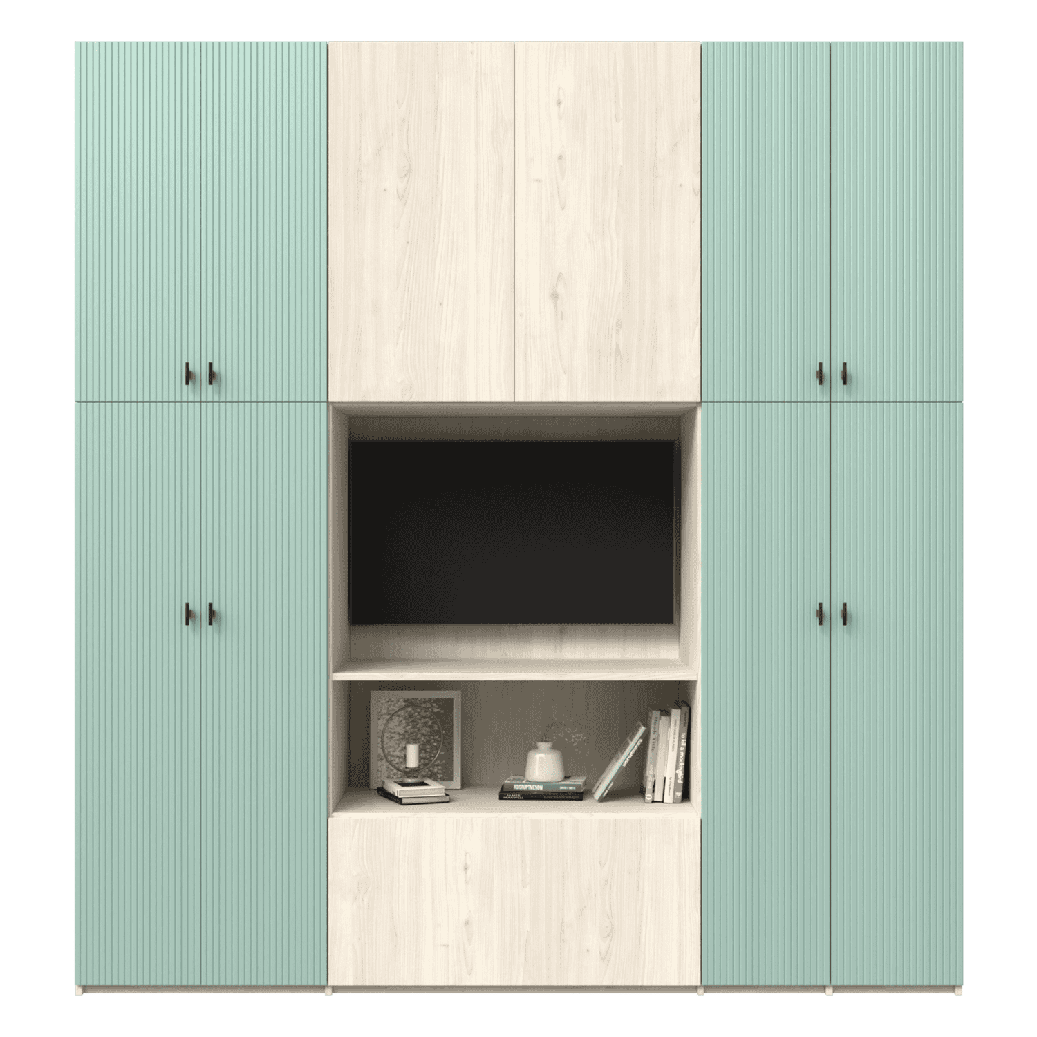 DRESSING CONFIGURABIL CU ZONA TV DIN LAMINAT SI MDF VOPSIT 