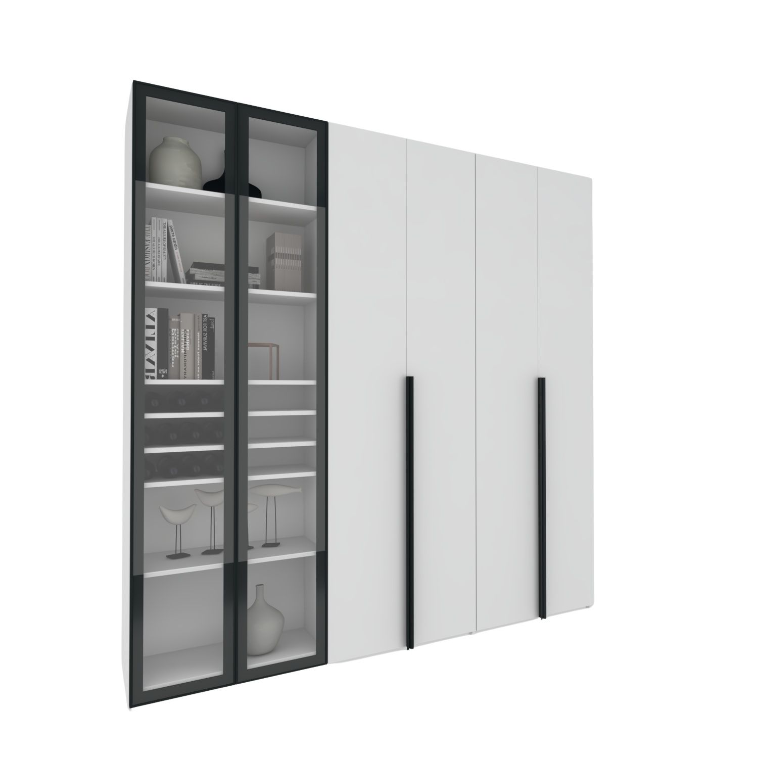 Dulap MINA cu Vitrină sticlă și Ramă de aluminiu