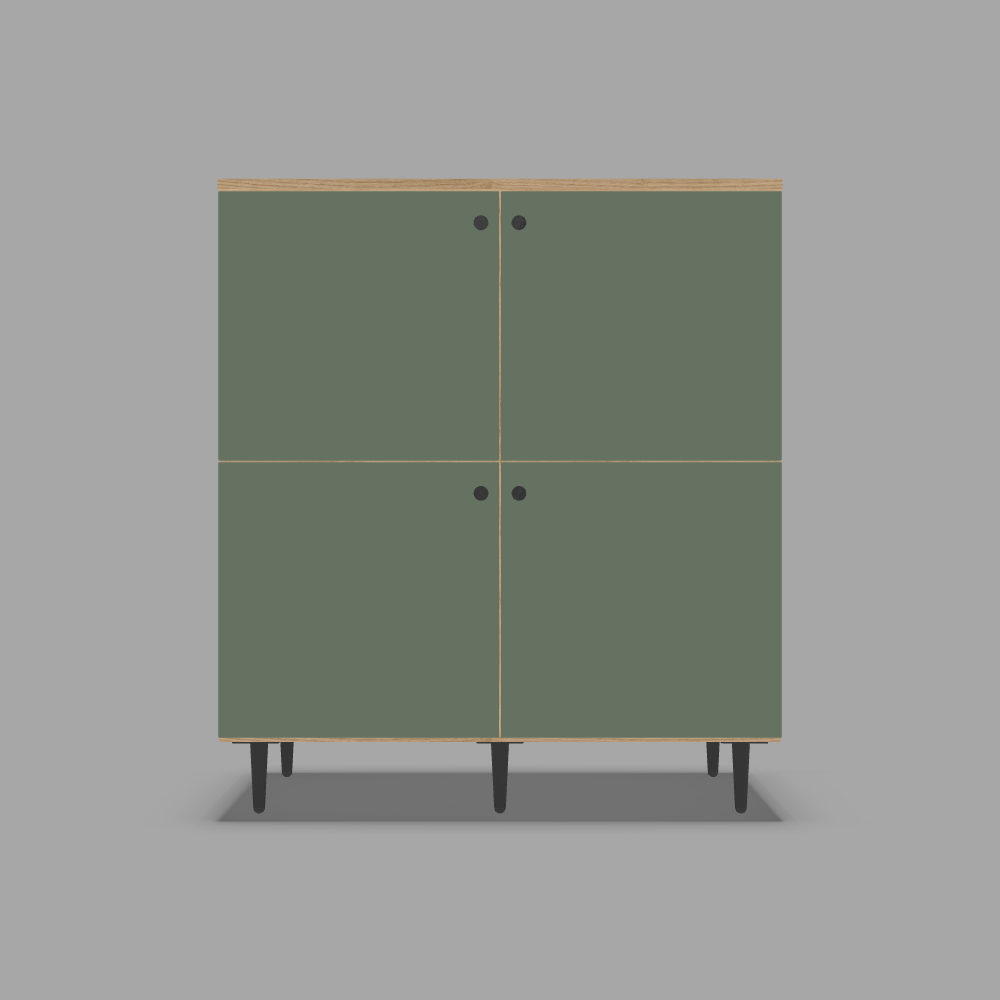 Comodă cu 4 uși și picioare negre 3