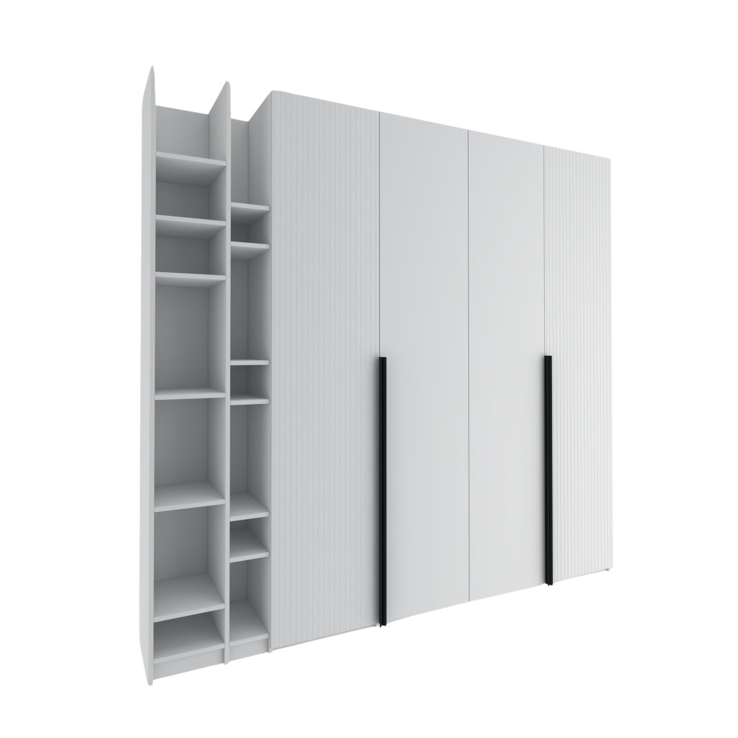 Dulap NEST uși Laminat �și MDF Vopsit riflat, rafturi deschise