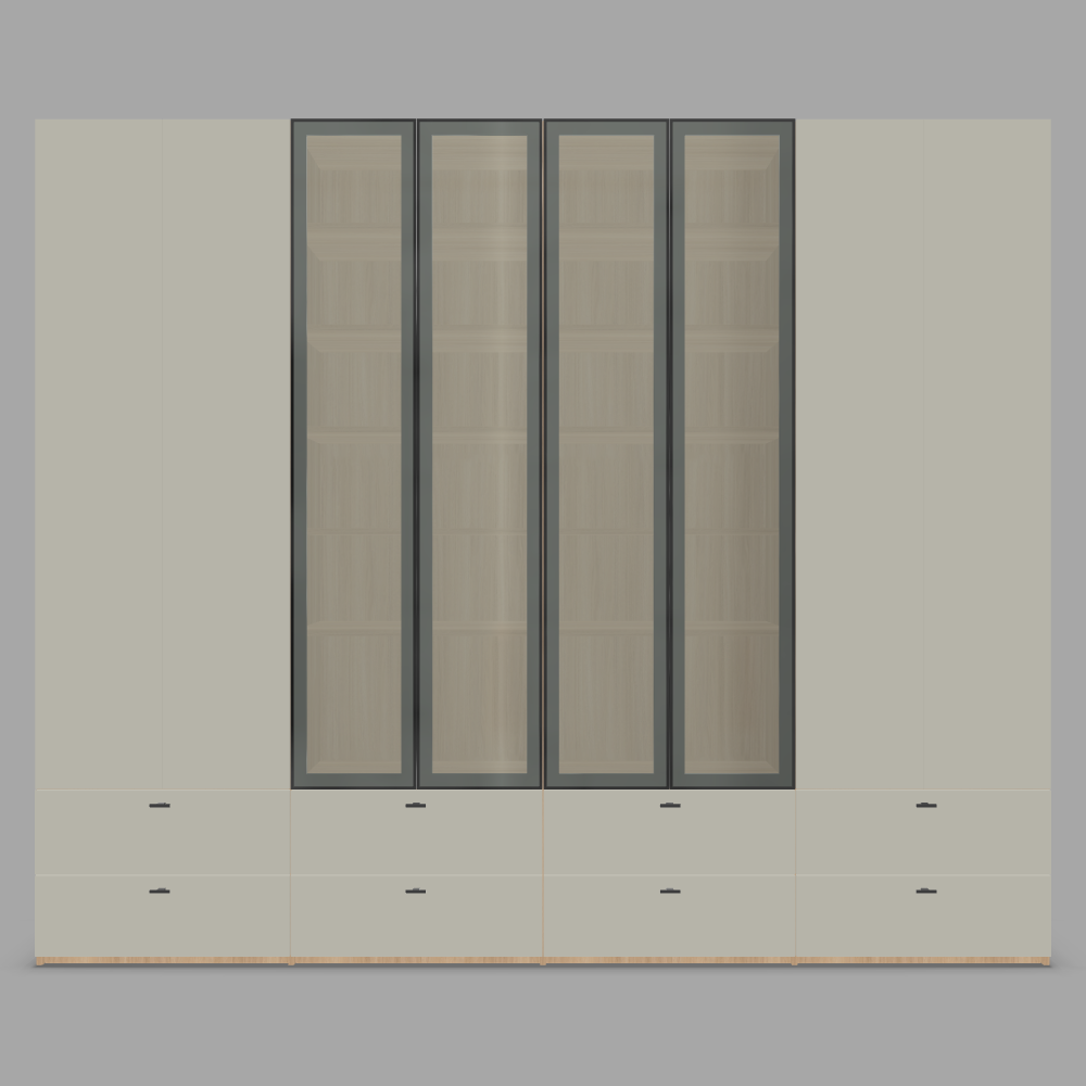Dressing Configurabil SOHO cu vitrină si 8 sertare cu fronturi din MDF căntuit, ultramat, antiamprentă si spate 18 mm  3