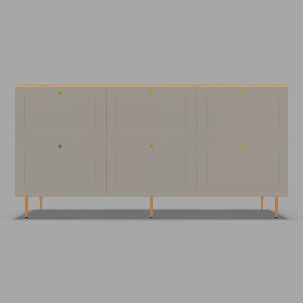 Comodă ASTERIA cu 6 sertare din MDF vopsit și butoni aurii 3