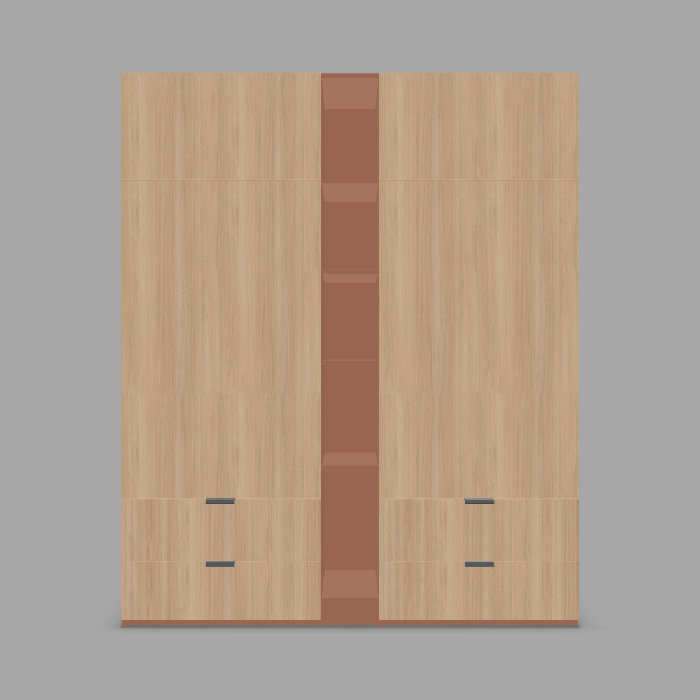 Dulap depozitare configurabil din laminat cu usi decor lemn stejar, 4 sertare  3