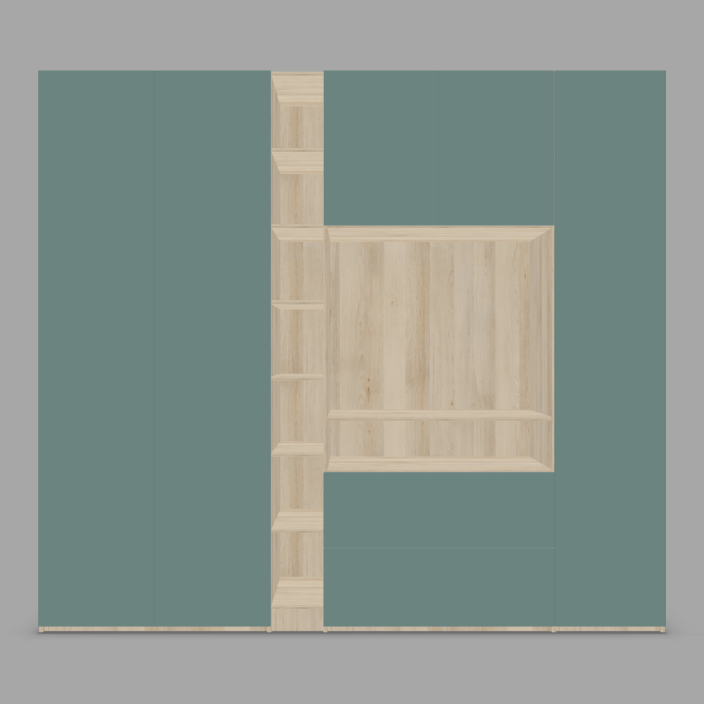 Dressing configurabil cu zona TV, 2 sertare din laminat si fronturi din laminat  3