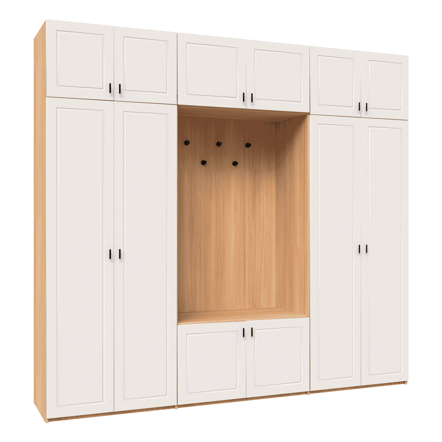 Dulap hol configurabil cu zonă deschisă, banchetă șezut 2 2