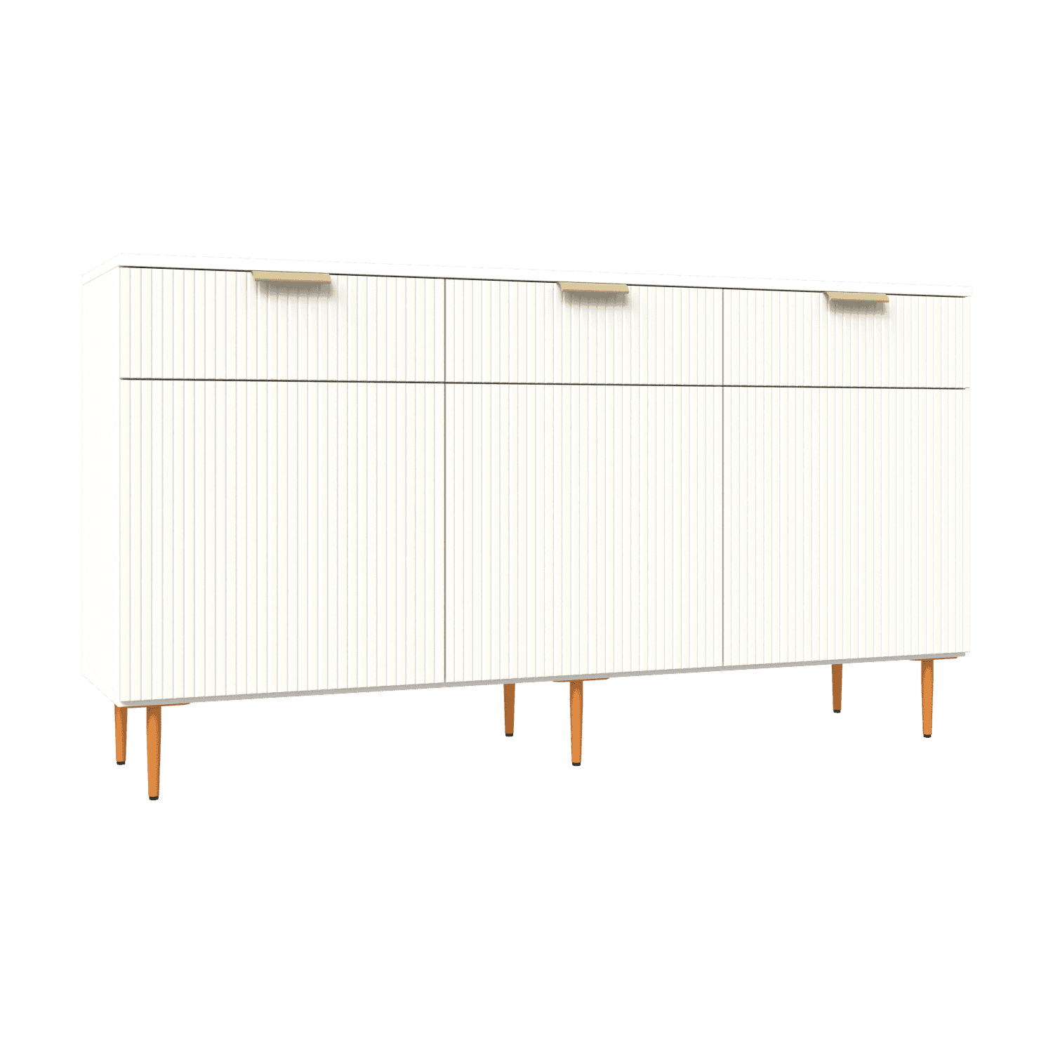 Comodă configurabilă cu uși și sertare din MDF vopsit riflat ultramat pe picioare 2