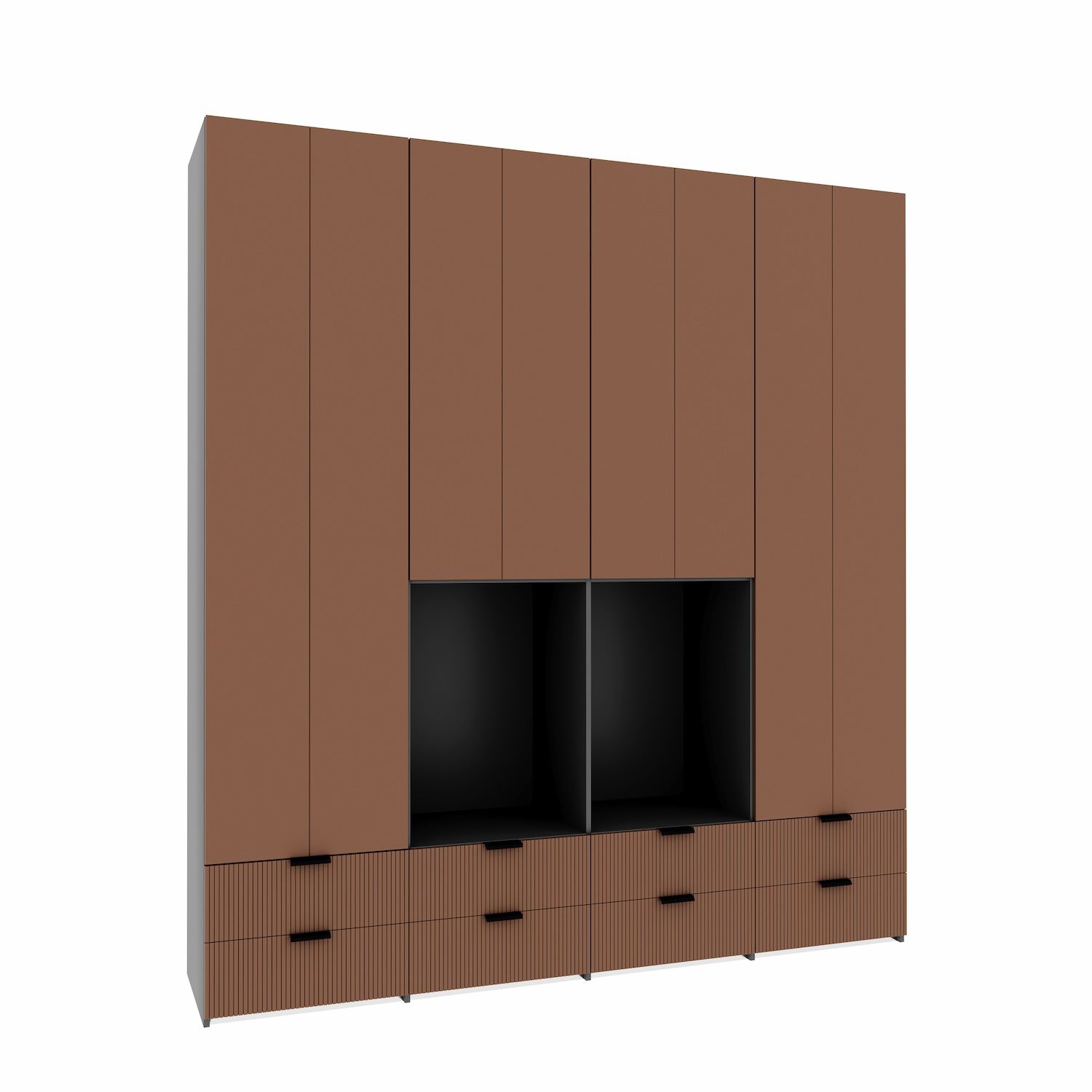 Depozitare NEST cu usi din MDF vopsit, sertare riflat
