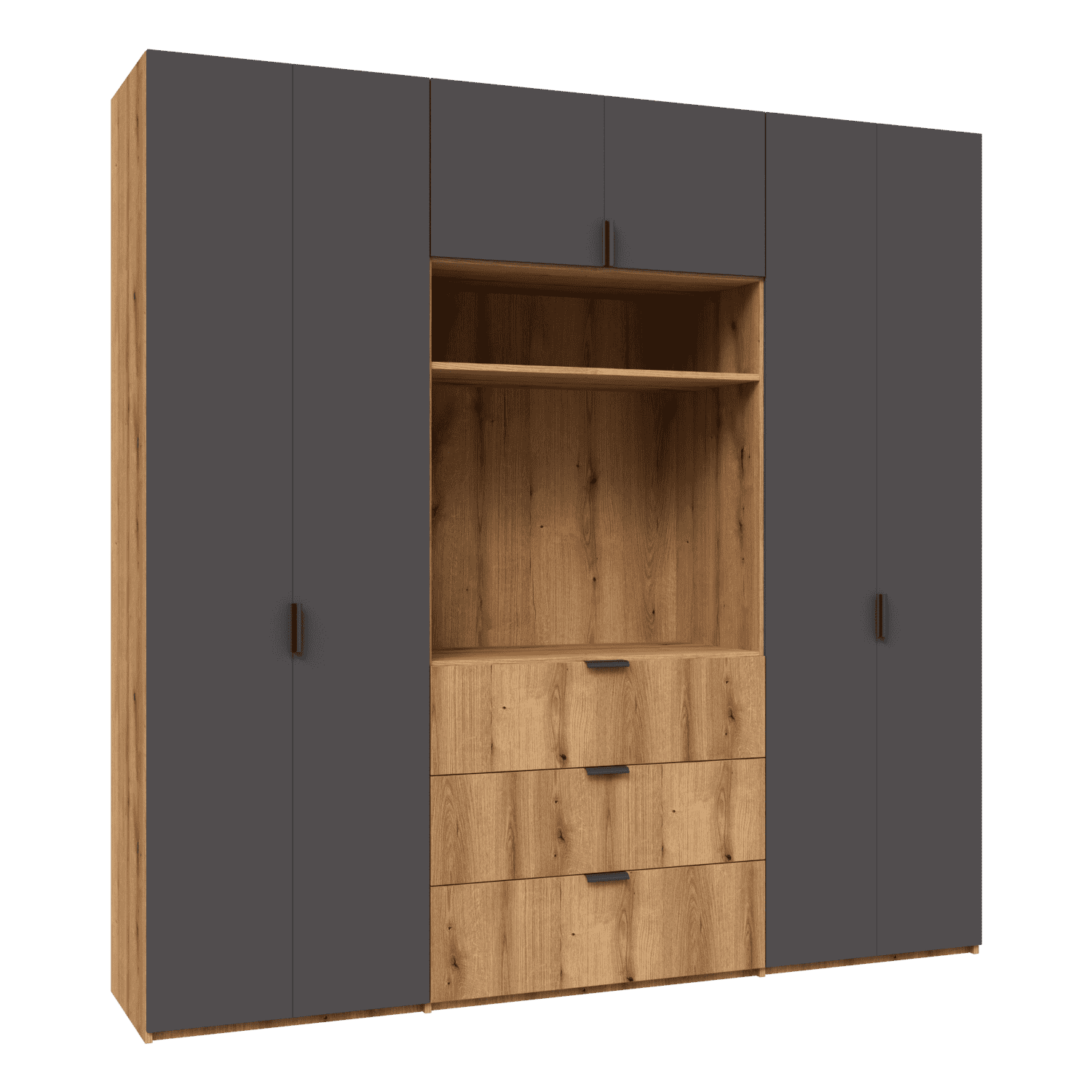 Dressing configurabil cu zona de TV din lamiant cu fronturi din laminat  2